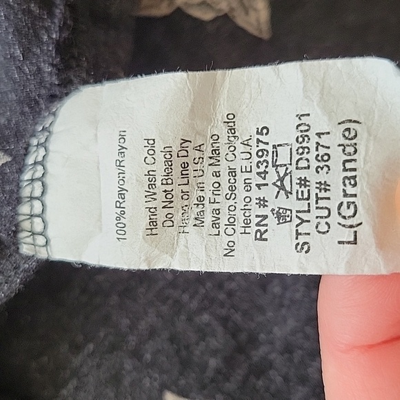 Carly Jean Los Angeles Black Brown Boho Button Front Dress - Size Large - Picture 8 of 8